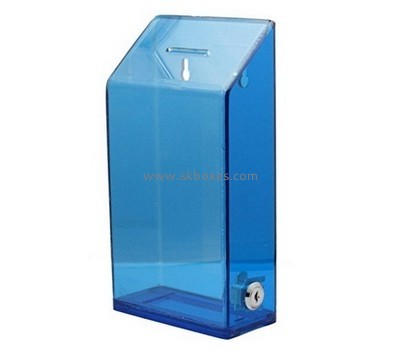 Customize blue plastic donation box BDB-188