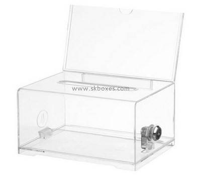 Customize lucite clear donation collection box BDB-206