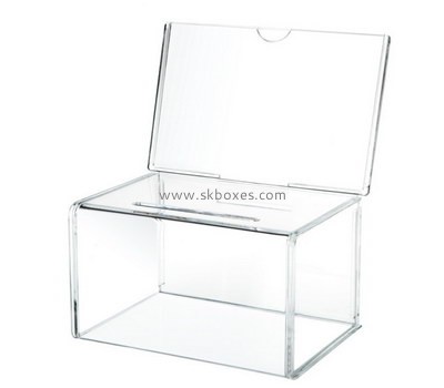 Customize perspex clear donation collection box BDB-207