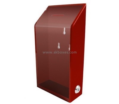 Customize red plastic donation box BDB-210
