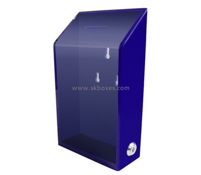 Customize purple acrylic donation box BDB-211