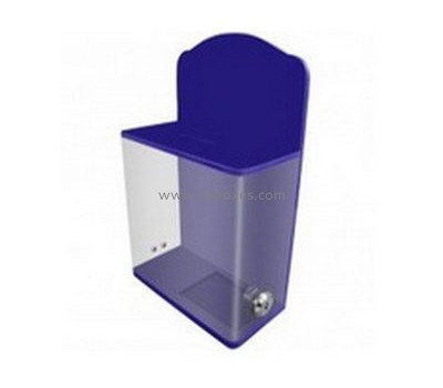 Customize purple lockable charity box BDB-225