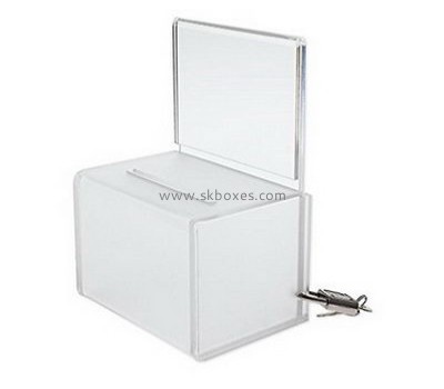Customize plexiglass charity coin box BDB-268