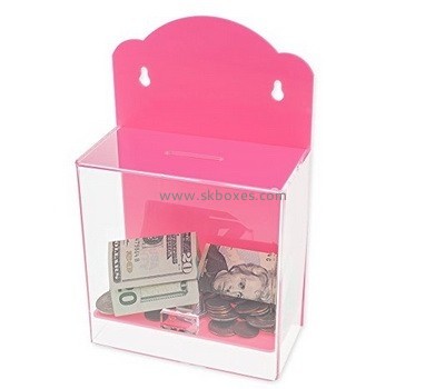 Customize clear wall mounted money box BDB-276