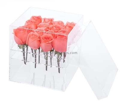 Customize lucite flower display box BDC-1185