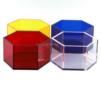 Customize lucite hexagon storage box BDC-1347