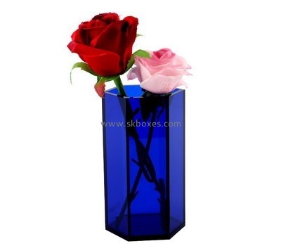 Customize lucite blue vase BDC-1794