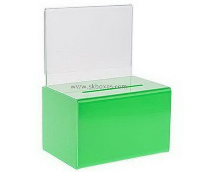 Green acrylic donation box BBS-729