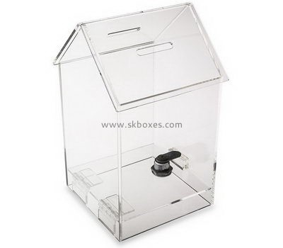 Customize house shape acrylic election box BBS-744