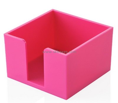 Custom pink acrylic notepad holder box BDC-1950