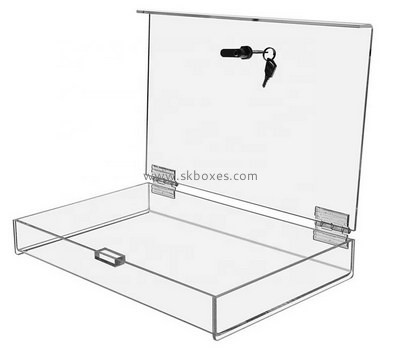 Custom flat clear acrylic lockable box BDC-2003