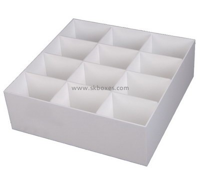Custom 12 grids white acrylic organizer box BDC-2038