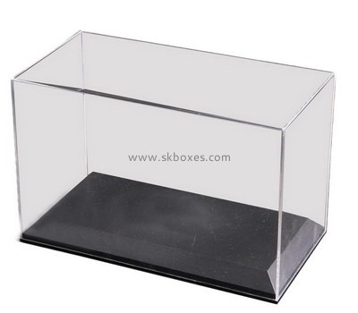 Custom 5 sided clear acrylic display case with black base BDC-2039