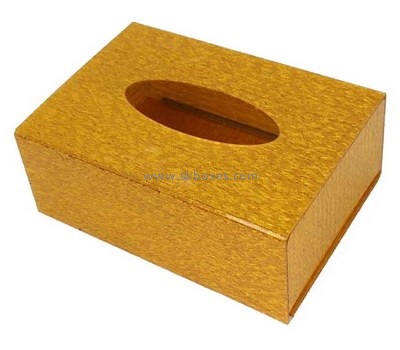Custom gold acrylic tissue box BDC-2046