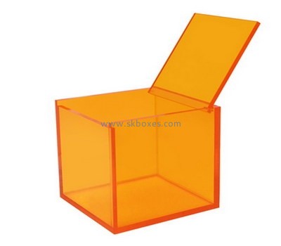 Custom square orange acrylic box BDC-2051