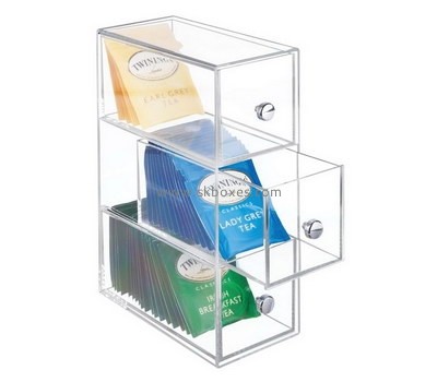 Custom acrylic 3 drawers box for tea bags BDC-2049