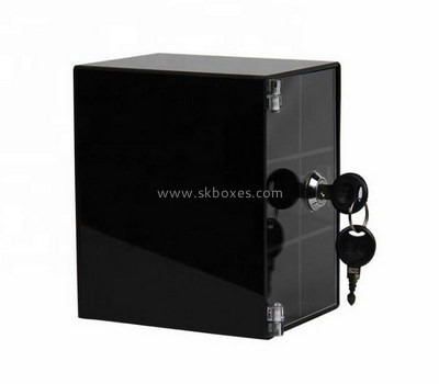Custom lockable black acrylic donation box BDC-2082