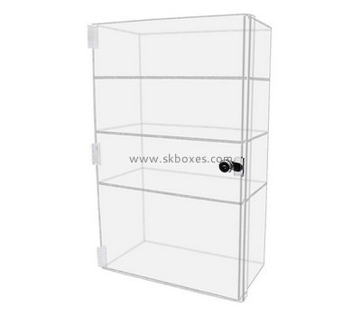 Custom 4 tiers clear acrylic lockable cabinet BDC-2095