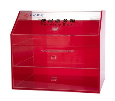 Custom acrylic bank service box BDC-2122