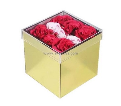 Custom gold mirror acrylic rose box BDC-2267
