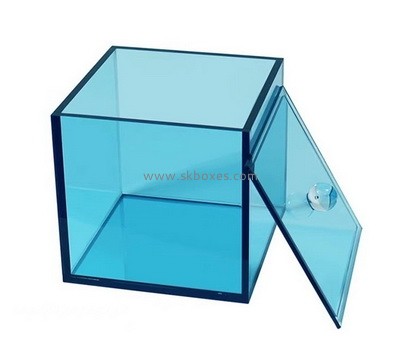Custom square blue perspex box with lid BDC-2271