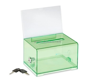 Custom acrylic donation ballot box lucite suggestion box plexiglass voting box with lock BDC-2294