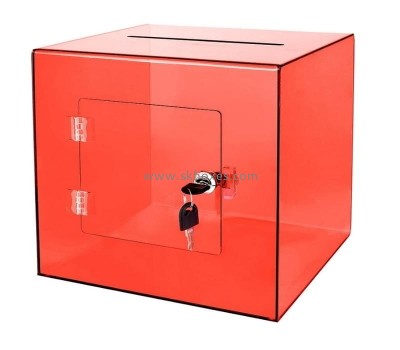 Custom acrylic ballot box lucite donation box plexiglass voting with lock BDC-2295