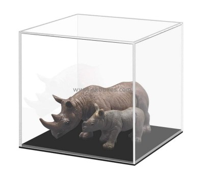 Acrylic manufacturer customize plexiglass display case lucite showshcase with black base BDC-2313