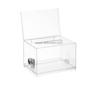 Plexiglass manufacturer customize acrylic donation box lucite ballot box with lock BDC-2322