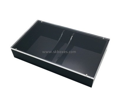 Plexiglass manufacturer customize acrylic poker case perspex 2 compartment poker box BDC-2326