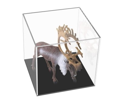 Lucite manufacturer customize countertop acrylic display case with black base BDC-2332