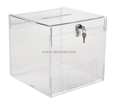 Bespoke clear acrylic donation lock box BBS-432