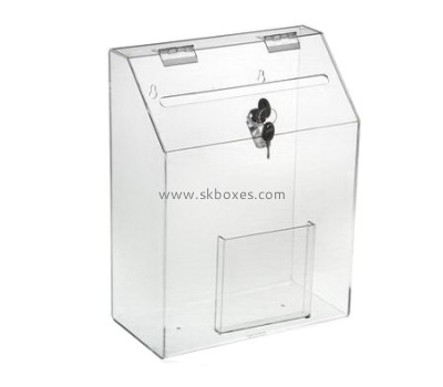 Bespoke clear acrylic secure donation boxes BBS-394