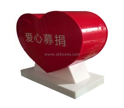 Heart shape acrylic donation box BDB-001