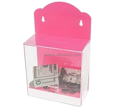 Custom acrylic charity donation boxes donation collection boxes donation box with lock BDB-018