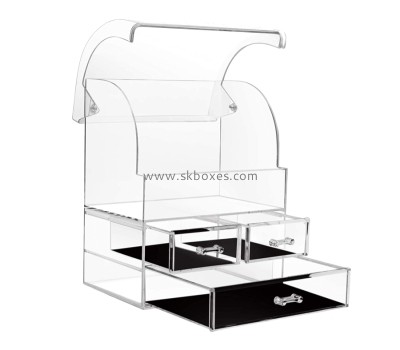 Factory customized makeup box acrylic plexiglass acrylic rectangle box plastic storage box with lid BMB-038