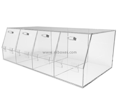 Factory hot selling acrylic storage box with dividers and lid BSC-009