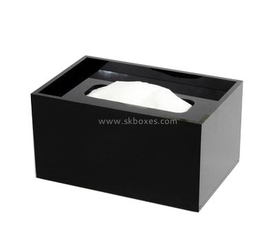 Custom design acrylic facial tissue square acrylic black box BTB-025