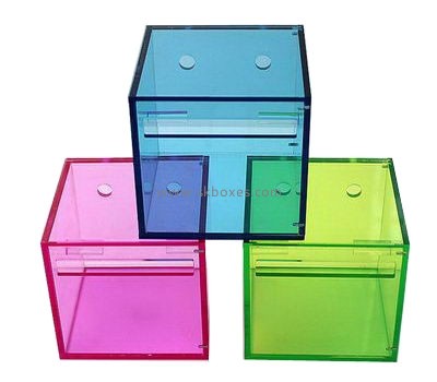 Factory direct wholesale acrylic tissue box clear box colored acrylic box BTB-063