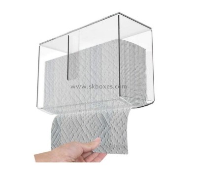 Lucite supplier custom acrylic wall mounted paper towel dispenser paper towel holder BTB-163