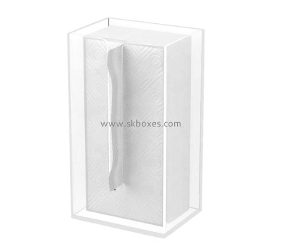 Plexiglass supplier custom acrylic wall mounted tissue paper holder box BTB-182