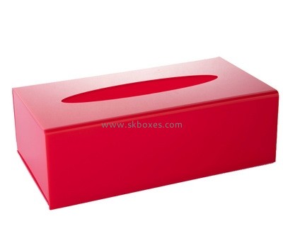 Acrylic supplier custom plexiglass tissue box red facial tissue box holder BTB-181
