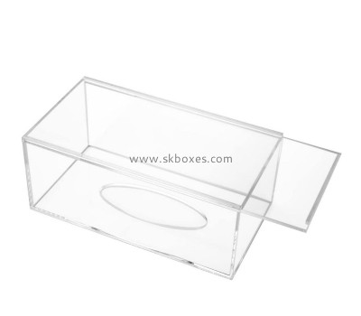 Plexiglass supplier custom acrylic facial tissue dispenser box cover holder BTB-186