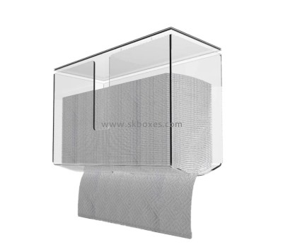 Custom acrylic wall mount paper towel dispenser lucite clear folded paper towel holder BTB-208