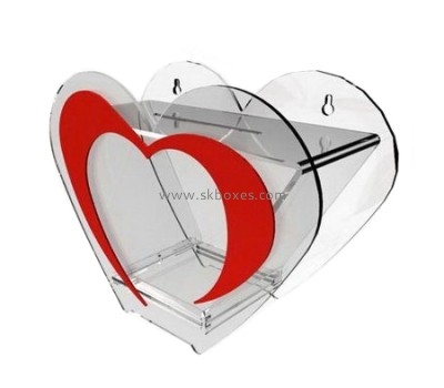Custom design heart shape clear ballot box BBS-013