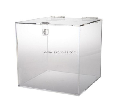 Customized the ballet box acrylic raffle box suggestion box with lock BBS-028