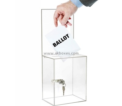 Fashion design clear acrylic ballot box transparent ballot box small ballot box BBS-038