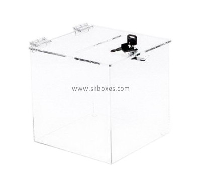 Custom acrylic cheap ballot boxes ballotbox clear ballot box with lock BBS-067