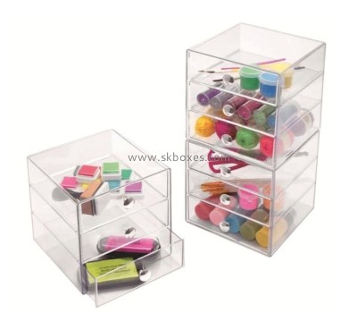 Lucite boxes supplier custom acrylic desk organizer drawer box BSC-104