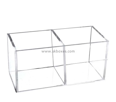 Acrylic box supplier custom lucite 2 compartments storage box BFD-038